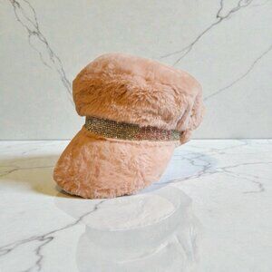 Juicy Couture Pink Faux-Fur Rhinestone Cabbie NWT